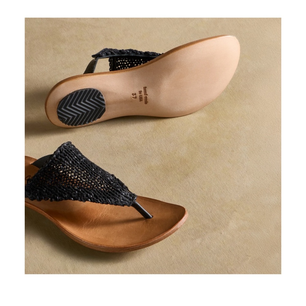CYDWOQ Fatima Black Woven Sandals